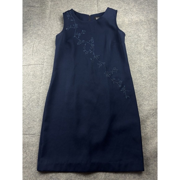 Spago Dresses & Skirts - VTG Spago Women's 4? Sheath Mini Shift Floral Beaded Dress 90s Sexy Cocktail SEE